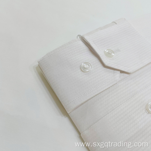 White jacquard shirt 100%cotton for men